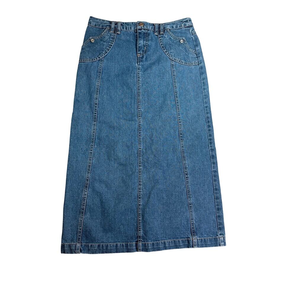 Old Navy Y2K Denim Midi Skirt Tagged 14 Fits 6/8 Long Jean Skirt 100% Cotton